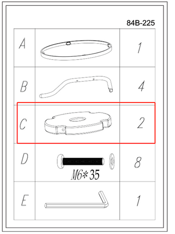 Double rear leg connectors 2 pcs