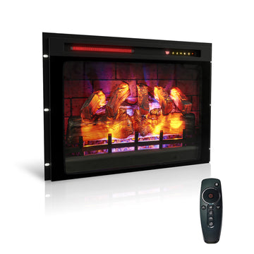 28 in. 5120 BTU Recessed Electric Fireplace Heater