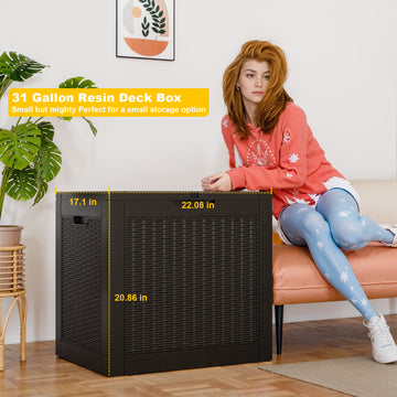 31 Gallon Resin Outdoor Storage Deck Box