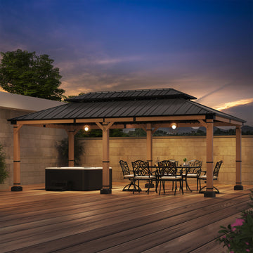12 ft. x 20 ft. Outdoor Cedar Wood Frame Patio Gazebo
