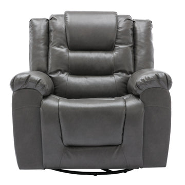 360¡ãSwivel and Rocking Home Theater Recliner Manual Recliner Chair with Wide Armrest for Living Room,Bedroom, Grey