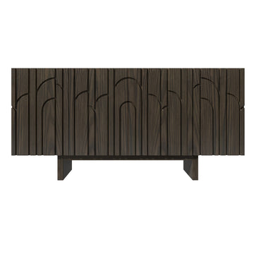 Clihome 63"Sideboard Buffet Cabinet with Adjustable Shelf,Brown Arc