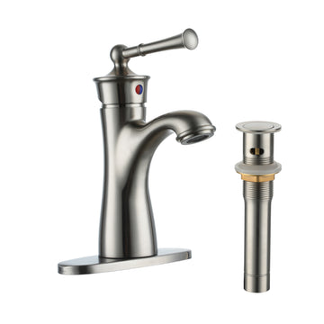 Single handle bathroom sink tap basin faucets in brushed nickel