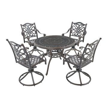 5-Piece Outdoor Patio Set Cast Aluminum Outdoor Patio Conversation set