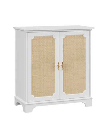 Sideboard Buffet Storage Liquor Cabinet with Rattan Decorated Doors, Kitchen Buffet Storage Cabinet, Cupboard Console Table, Decorative Cabinet, Suitable For Corridors, Entrances, Living rooms