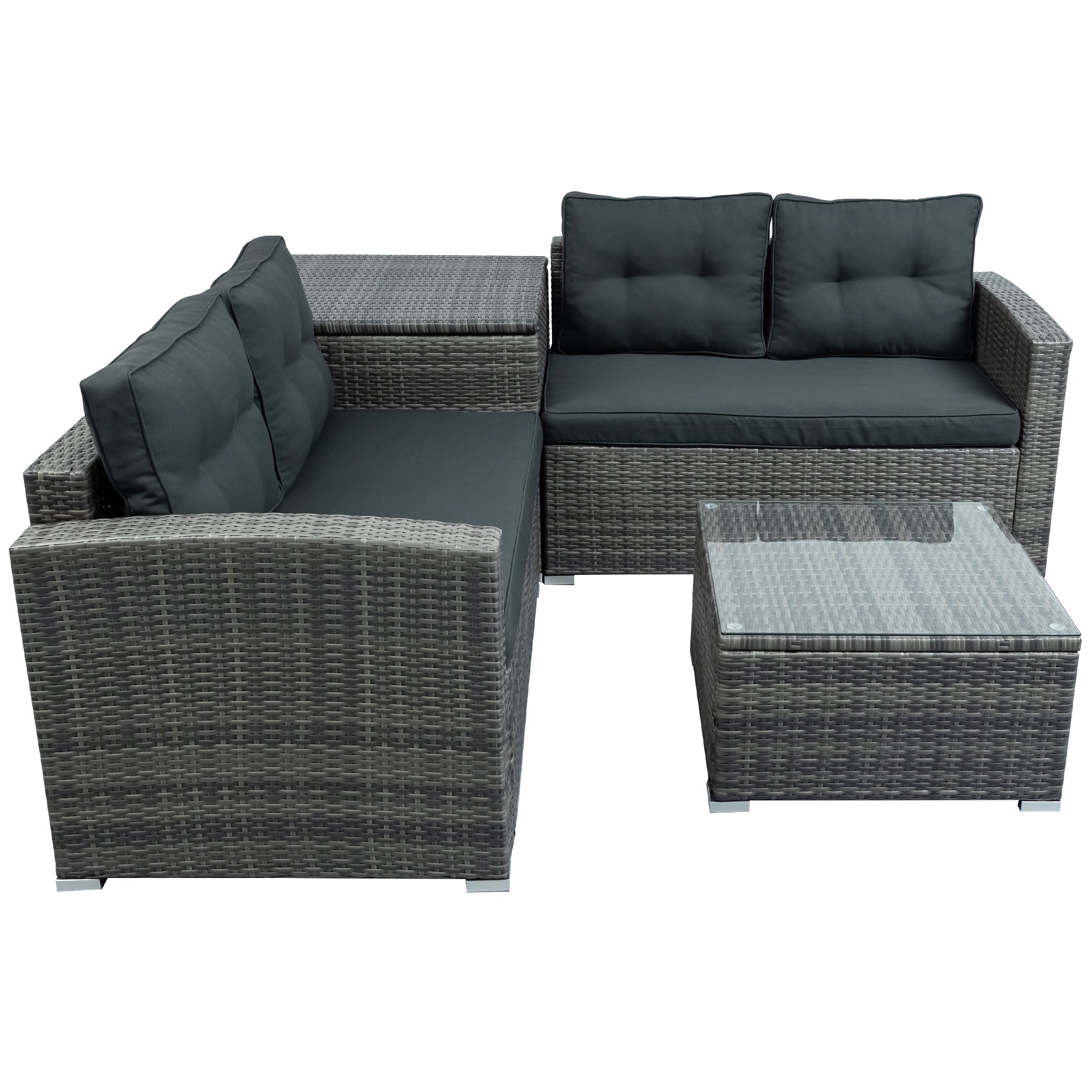 Outdoor sofa with built in online storage