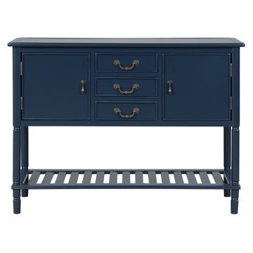 45" Modern Console Table Sofa Table for Living Room with 3 Drawers, 2 Cabinets and 1 Shelf