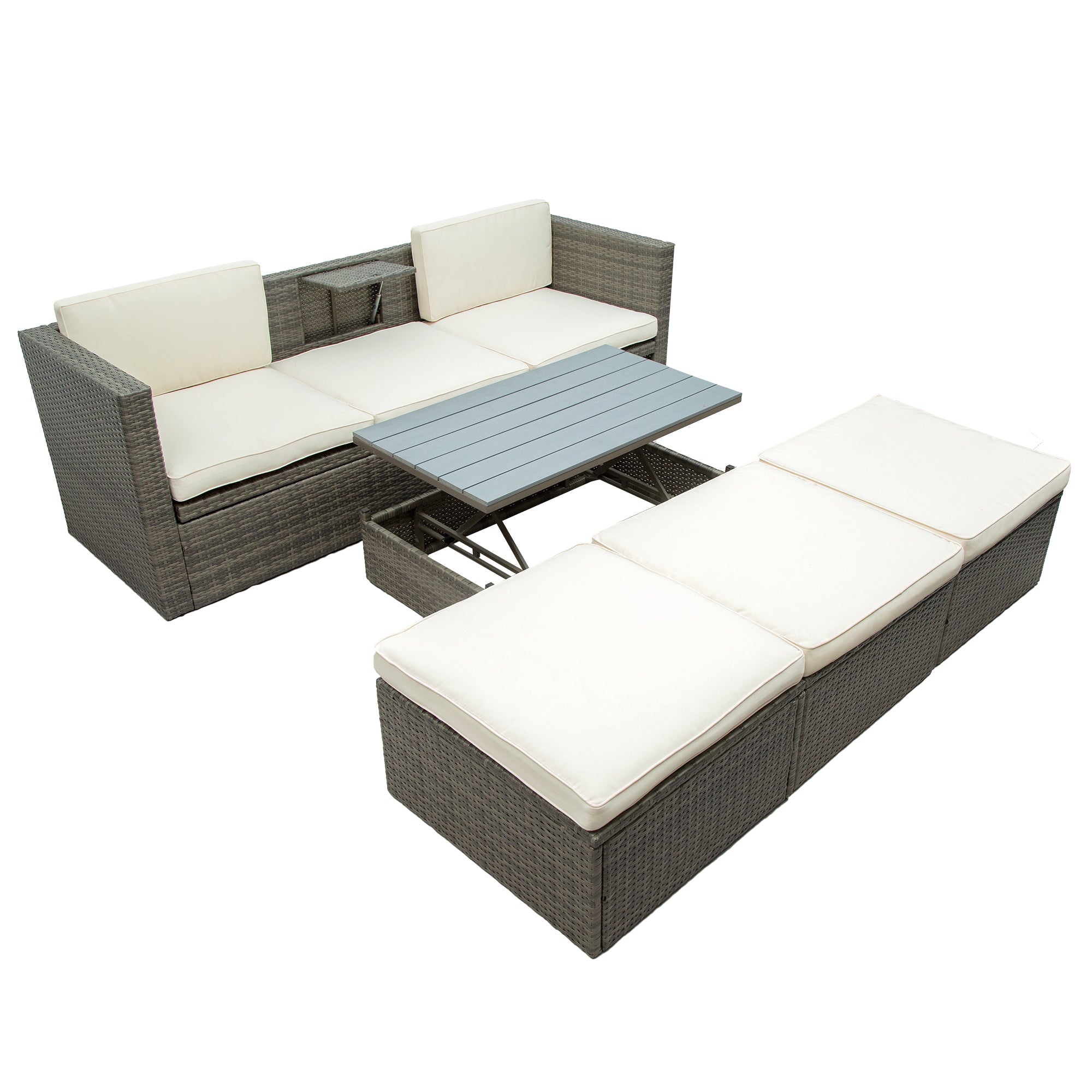 Carmelo 6 piece rattan sectional hot sale