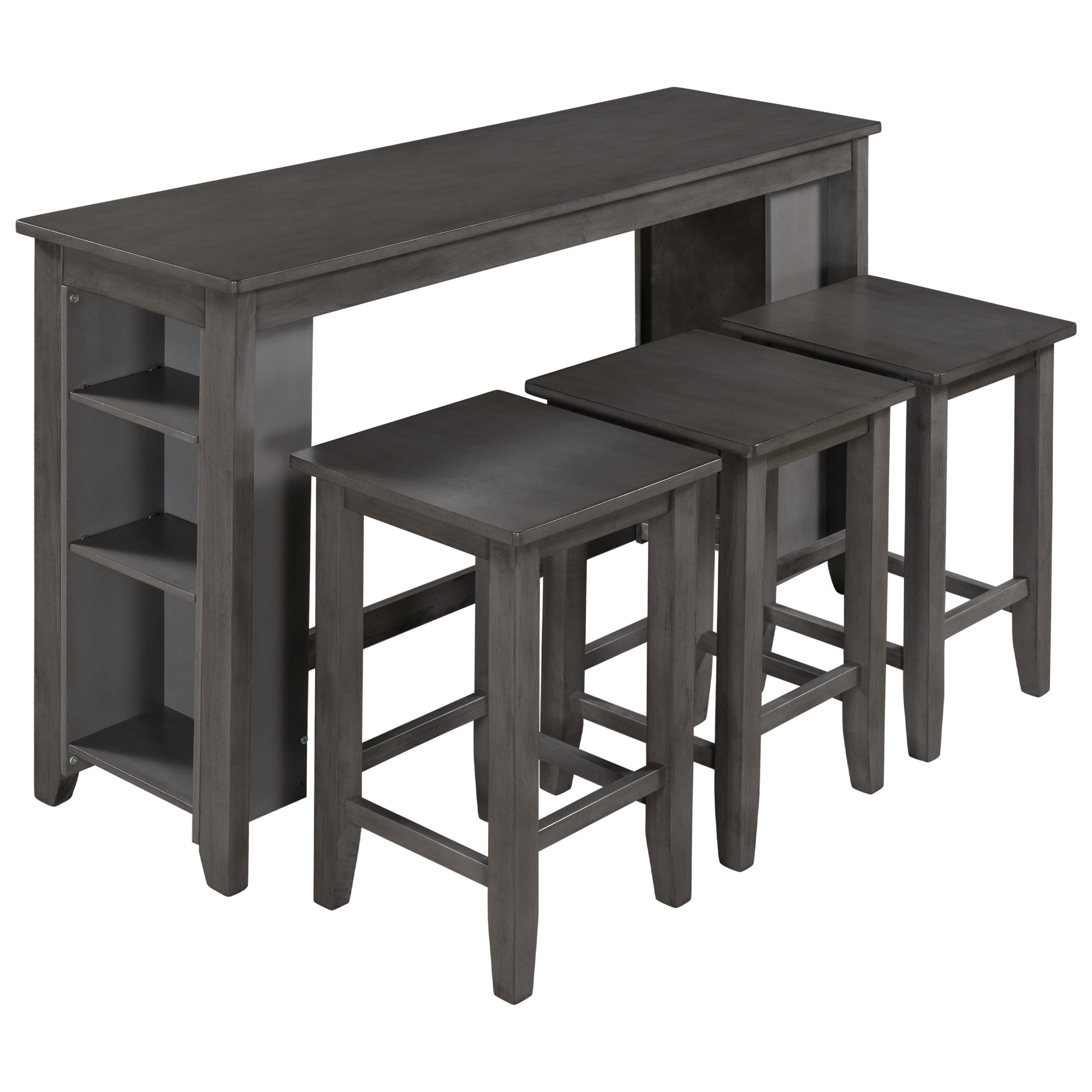 Black counter height table with storage hot sale