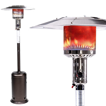 Outdoor Patio Propane Heater with Portable Wheels- Black