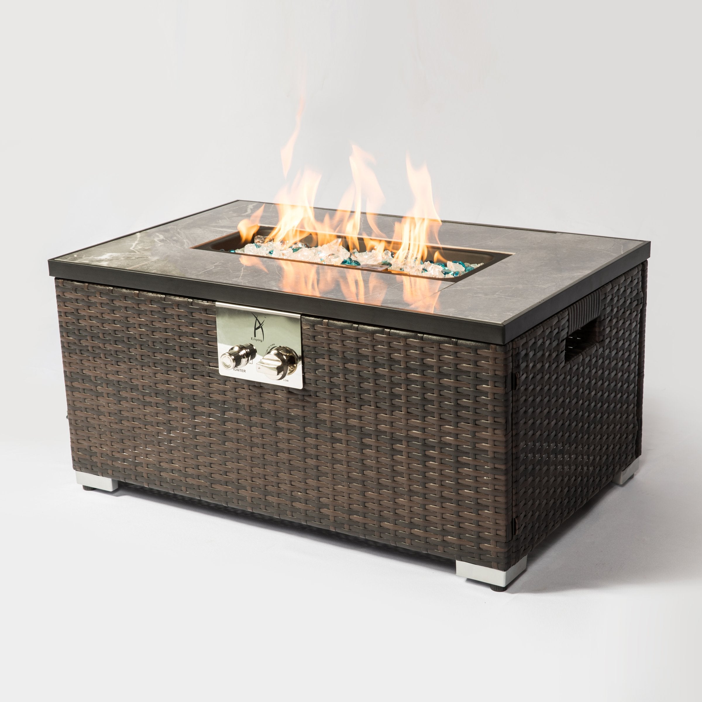 28inch Square 48000 BTU Outdoor Propane Gas Fire Pit Table, Table