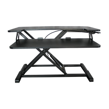 Standing Desk Converter with Height Adjustable ¨C 32 inch Stand Up Desk, Ergonomic Sit Stand Dual Monitor and Laptop Riser Tabletop Workstation Black
