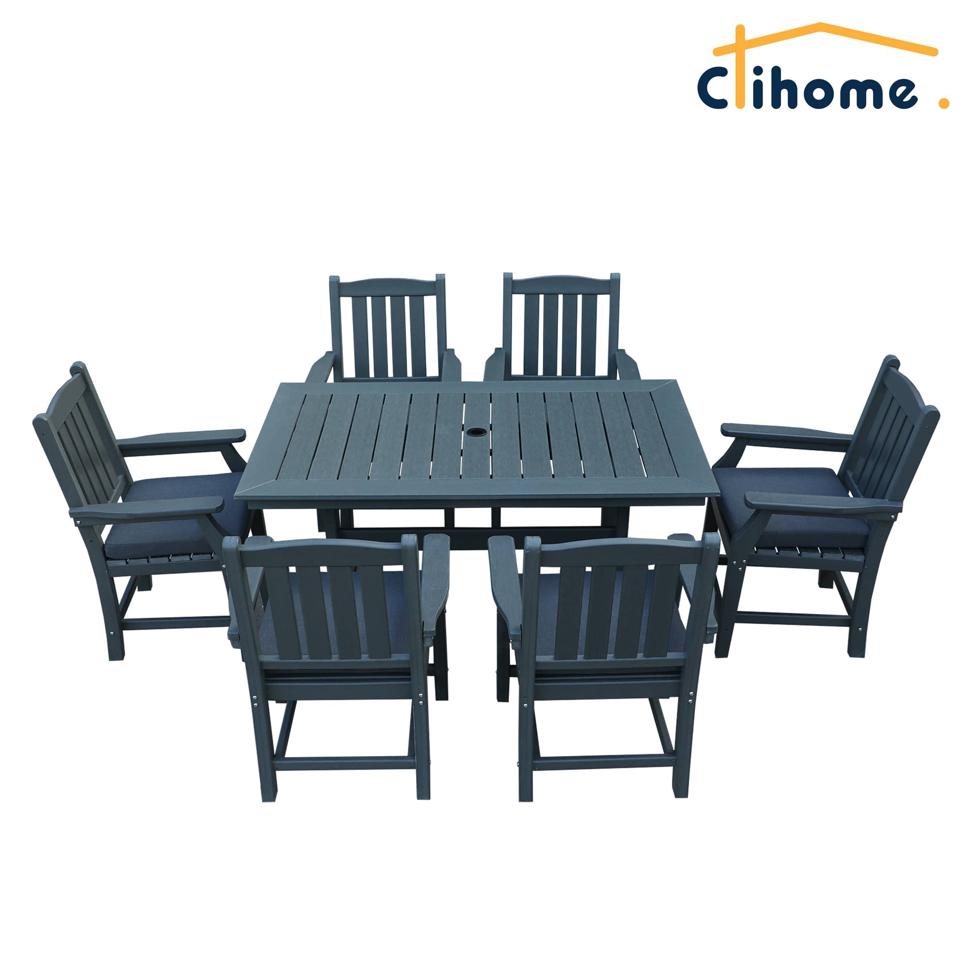 Clihome 7 piece patio dining table and chairs set