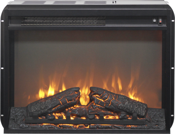 23 inch electric fireplace insert heater with log set & realistic flame, overheating protection without control