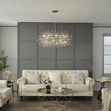 Modern Crystal Chandeliers Gold Luxury Money Tree Branch Chandelier Pendant Lighting Round Ceiling Light Fixtures for Dining Room,Bedroom,Living Room