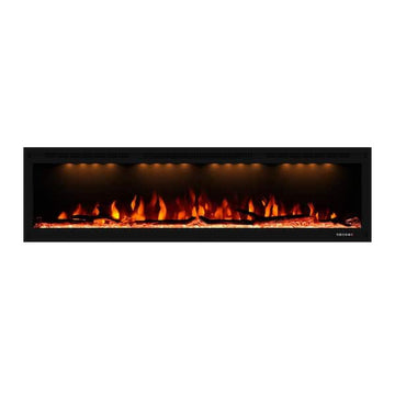 60 in. LED Electric Wall-Mounted and Recessed Installation Fireplace Insert with Remote Control