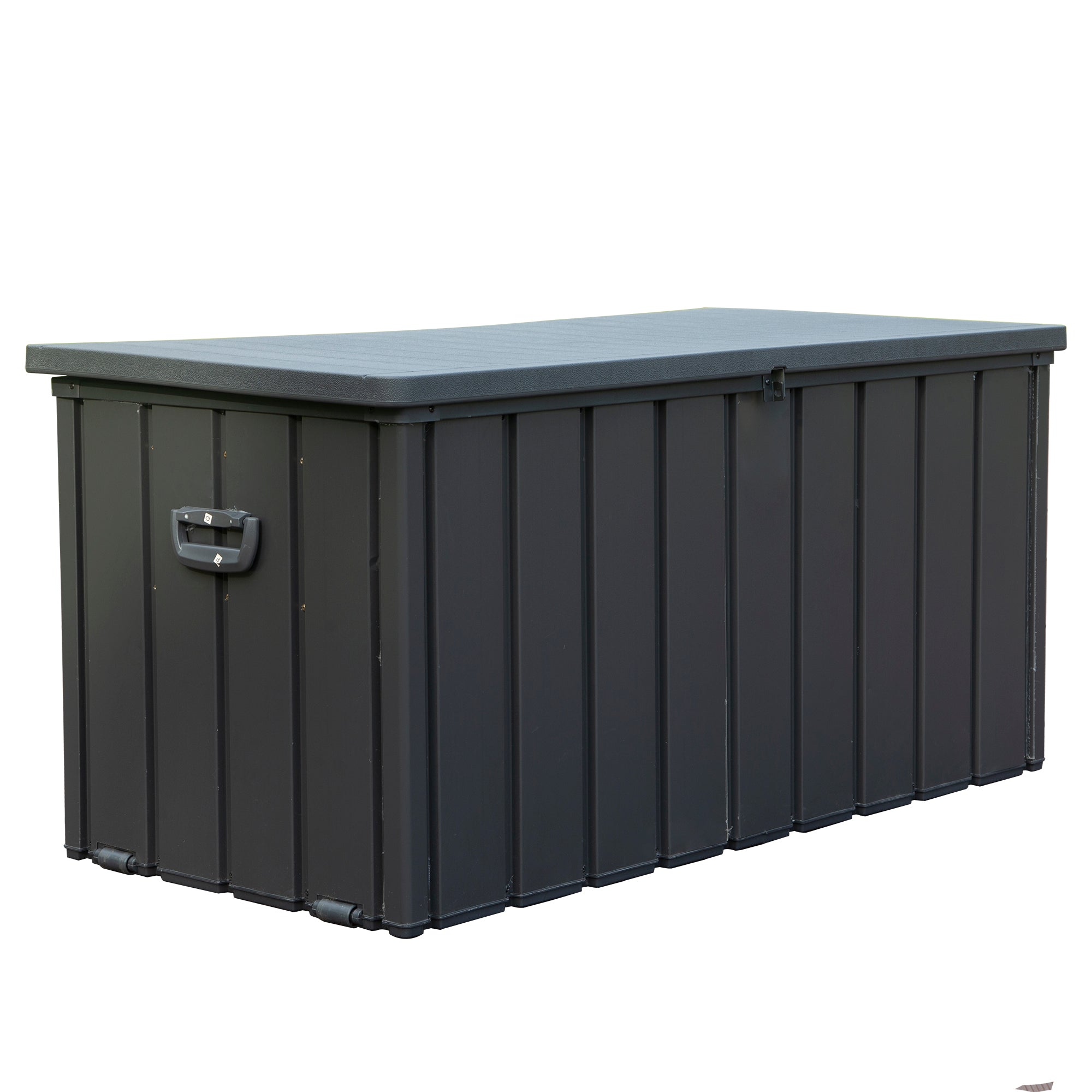 100 Gallon Outdoor Storage Deck Box Waterproof, Large Patio Storage Bin for Outside Cushions, Throw Pillows, Garden Tools, Lockable (Dark Gray)