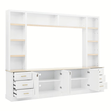 Farmhouse-4-Piece-Entertainment-Center-Wall-Unit-TV-Stand-with-Bookshelves-for-Living-Room