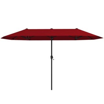 13 FT Large Patio Umbrella Outdoor Double-Sided Table Market Umbrella with Crank Handle