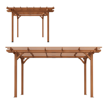 Outdoor Wood Pergola, Wooden Grape Pergola for Climbing Plant Support for Garden, Patio, Backyard, Deck, Brown