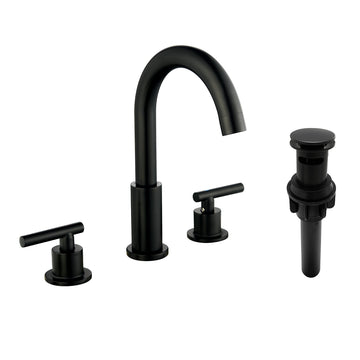 8 in. Widespread Double-Handle Bathroom Faucet with Drain Kit and Built-In Aerator