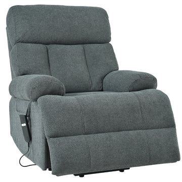 Oversized Power Lift Recliner Chair for Elderly, Electric Fabric Recliner Chair for Seniors, Home Theater Seating,Reclining Sofa Chair with Remote Control,Side Pocket ,Spacious Seat(Light Gray/Dark Gray)