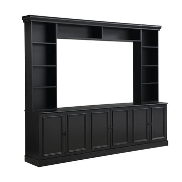 4-Piece-Wall-Unit-Entertainment-Center-TV-Stand-with-Bookshelf