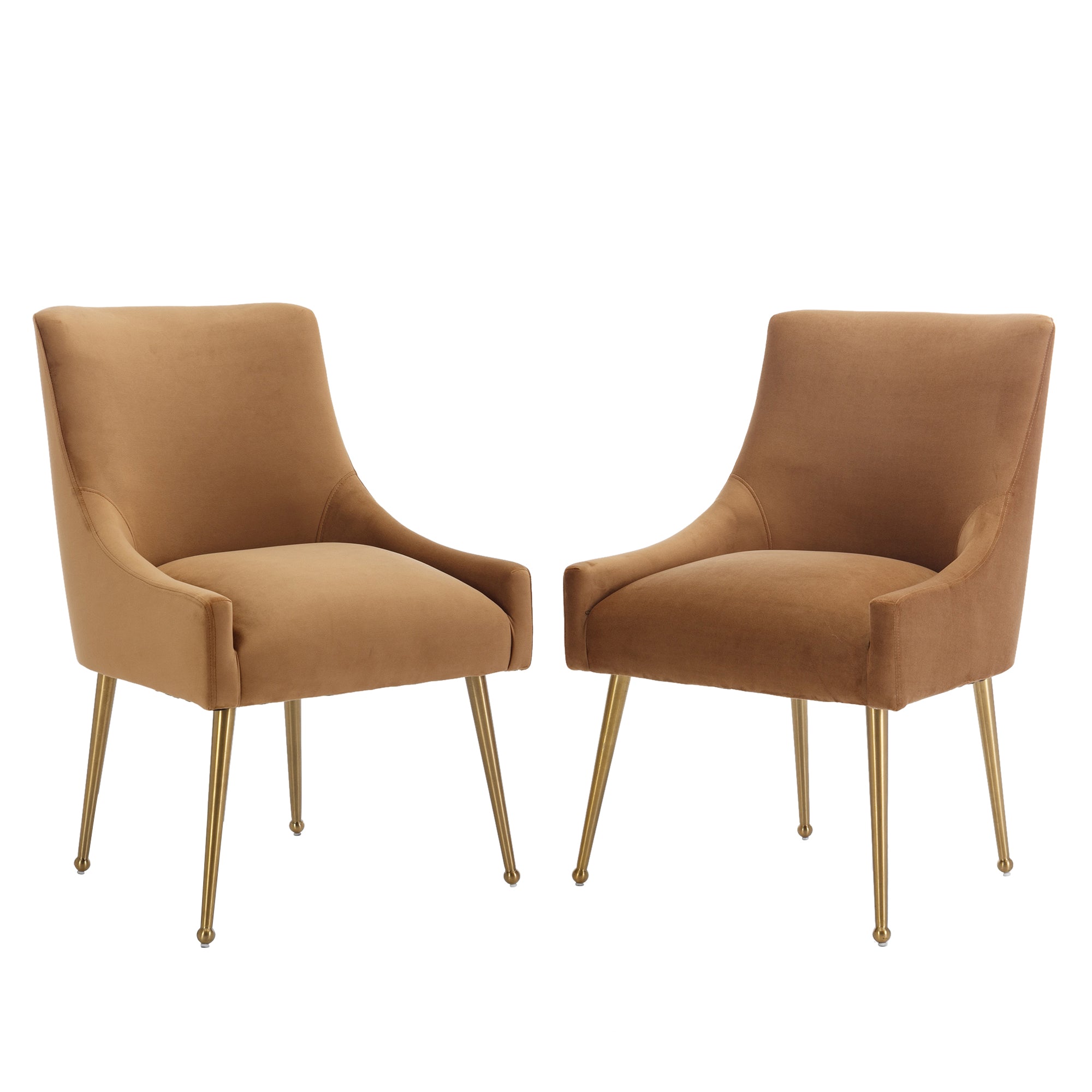 Velvet Dining Chairs (Set of 2) with Adjustable Feet