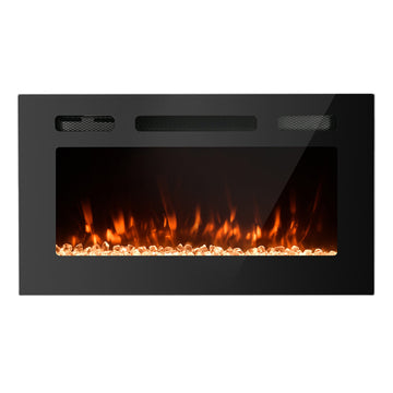 30 Inches Classic Built-in or Wall-Mounted Direct Vent Electric Fireplace