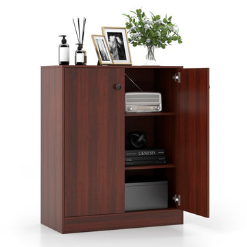 2-Door Modern Floor Storage Cabinet with 3-Tier Shelf