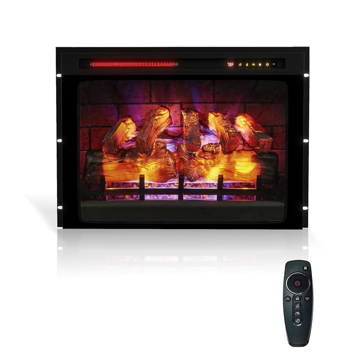 Fireplace Timer Clihome-28''-Wall-Mount-Electric-Fireplace-with-Timer-Remote-Control