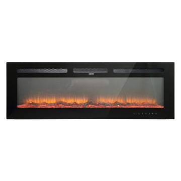 60 Inches Classic Built-in or Wall-Mounted Direct Vent Electric Fireplace
