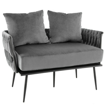 Modern Loveseat Sofa Upholstered Dutch Velvet Sofa Couch