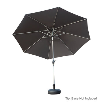 9FT Patio Umbrella, Outdoor Market Umbrella with Push Button Tilt and Crank(Gray)