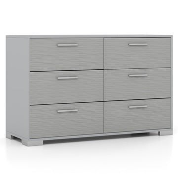 6 Drawer Storage Cabinet with Metal Legs Handles with Anti-Toppling Devices