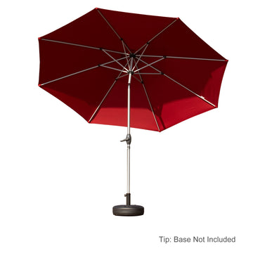 9FT Patio Umbrella, Outdoor Market Umbrella with Push Button Tilt and Crank(Brick Red)