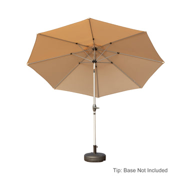 9FT Patio Umbrella, Outdoor Market Umbrella with Push Button Tilt and Crank(Beige)