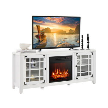 58 Inch Fireplace TV Stand with Adjustable Shelves for TVs up to 65 Inch