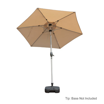 7.5FT Patio Umbrella, Outdoor Table Umbrella with Push Button Tilt and Crank (Beige)
