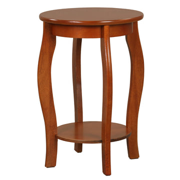 15 Inch 2-Tier Round End Table with Storage Shelf