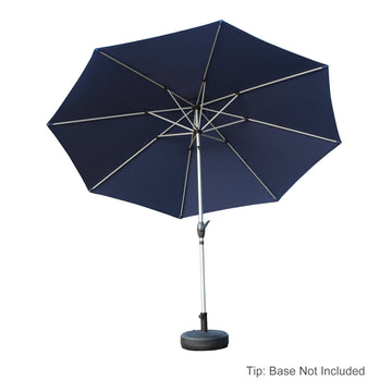 9FT Patio Umbrella, Outdoor Market Umbrella with Push Button Tilt and Crank(Navy Blue)