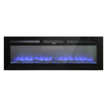50 Inches Classic Built-in or Wall-Mounted Direct Vent Electric Fireplace