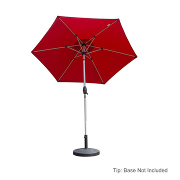 7.5FT Patio Umbrella, Outdoor Table Umbrella with Push Button Tilt and Crank (Brick Red)
