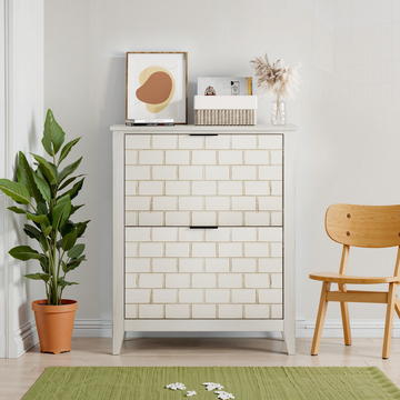 31.5 Inch Retro White Shoe Storage Cabinet, Mid-Century Vintage Freestanding Shoe Cabinet, Shoe Cabinet with 2 Flip Drawers, Suitable for Hallway and Entryway, Staircase Corner