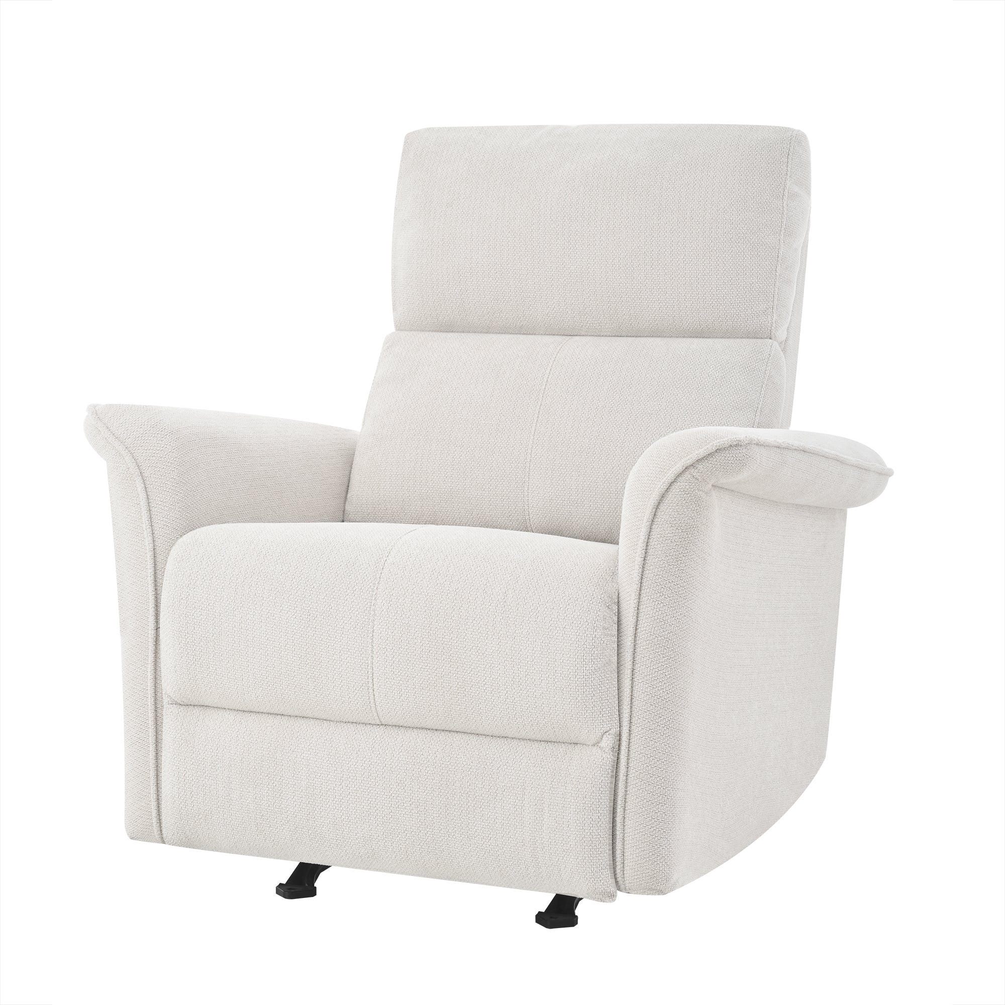 Manual Rocker Recliner Chair for Adults,Manual Rocking Glider Recliner for Small Spaces,Fabric Nursery Chair,Single Sofa Recliner for Home Theater Living Room Bedroom,Wide Armrests(Fabric/PU Gray)