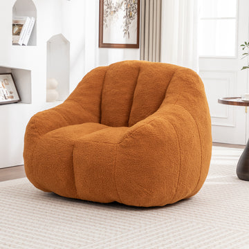 Bean Bag Sofa with Tufted Soft Stuffed Filling, Comfy Cozy Bean Bag Chairs, Yellow