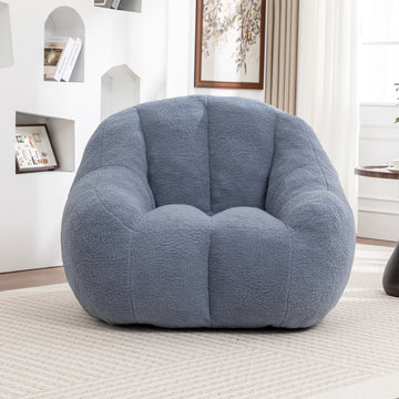 Bean Bag Sofa with Tufted Soft Stuffed Filling, Comfy Cozy Bean Bag Chairs, Light Blue