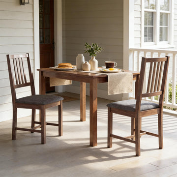 Modern Dining Chairs Set of 2 - Rubberwood Kitchen Chairs with Padded Seat