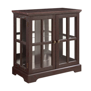 LED Curio Display Cabinet,Antique Display Cabinet with Adjustable Shelves,Retro Design Quality Showcase with Lattice Doors Elegant Bookcase and Storage Cabinet for Home Decor and Organization