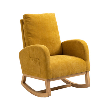 Clihome  living  room Comfortable  rocking chair  living room chair  Yellow